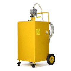 30 Gallon Fuel Caddy with Manual Pump 4-Wheel Steel Tank for Cars Trucks Boats