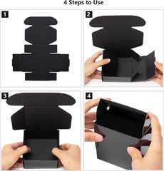 9X6.5X2 Inches Black Shipping Boxes 25 Pack – Corrugated Cardboard Mailing Box f