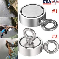 500/800LBS Strong Neodymium Fishing Magnet with Counter Heavy Duty Rare Earth US