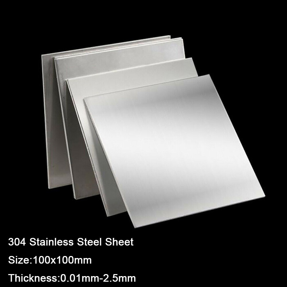 100x100mm 304 Stainless Steel Thin Plate Sheet Thick 0.01/0.02/0.03/0.04mm-2.5mm