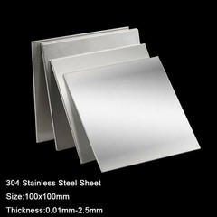 100x100mm 304 Stainless Steel Thin Plate Sheet Thick 0.01/0.02/0.03/0.04mm-2.5mm