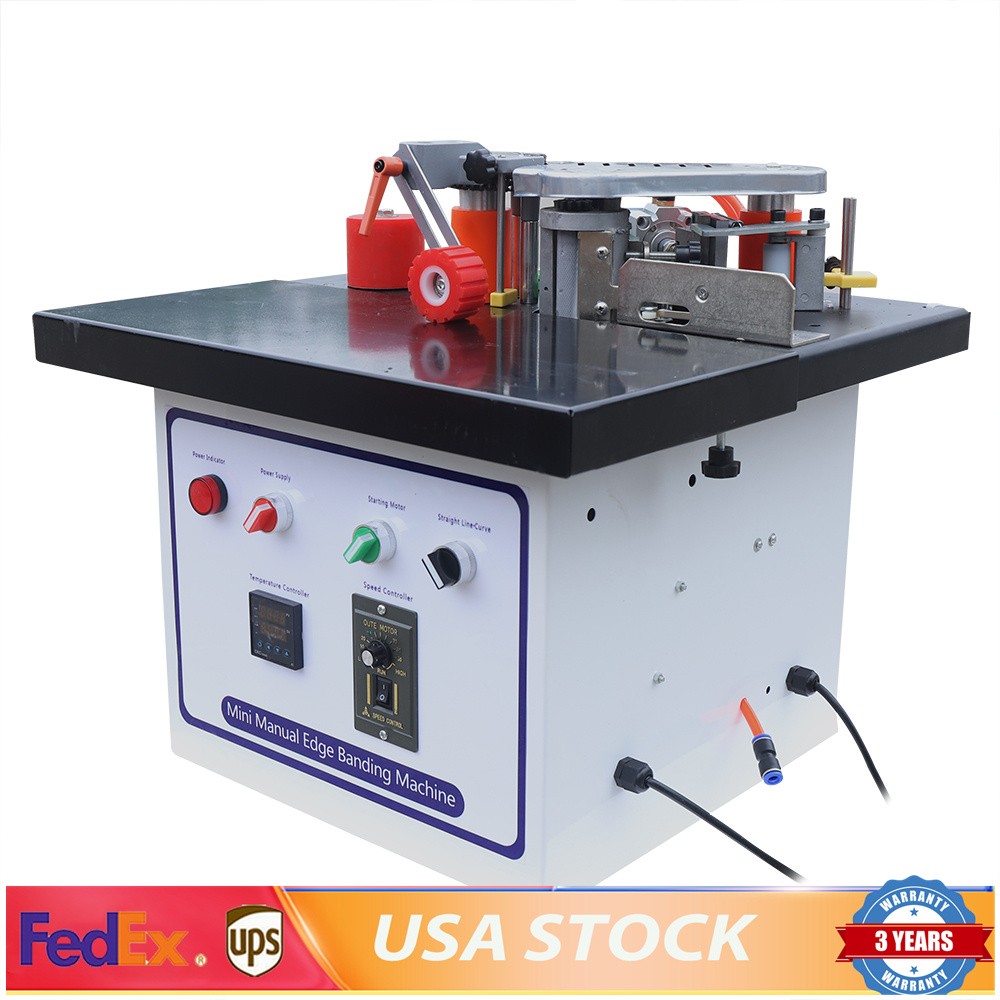 110V 1200W Portable Edge Bander Machine Double Side Gluing Wood Banding Machine