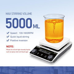 Magnetic Stirrer Hot Plate Stirrer LCD Display 300℃ Max.5L 5.9Inch Heated Magnet