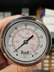 WinTers 20JN46 Liquid Filled Pressure Gauge 0 160 PSI 1100 Kpa 1/4″ NPT PFQ
