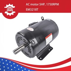 1x Air Compressor Motor 1750 RPM 5 HP Three Phase Black Fits for EM3218T Model