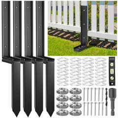 Fence Post Repair Kit, Steel Stake Rustproof, Adjustable Angle – Fix Broken