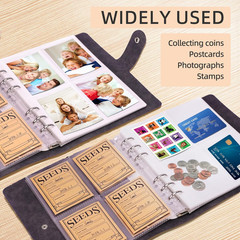 100Pockets Seed Storage Organizer Binder Seed Collecting Book for Garden Flowers