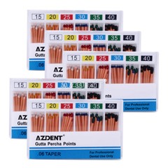 120pcs/pack AZDENT Dental Endo Gutta Percha Points Taper 0.02/0.04/0.06 15#-40#