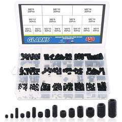 Complete 450Pcs M3 to M8 Alloy Steel Grub Screw Kit – Rust Resistant Design