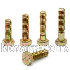 5/16-18 Hex Cap Screws / Tap Bolt, Zinc Yellow Grade 8 Alloy Steel Coarse Thread