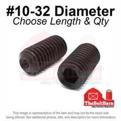 #10-32 Alloy Cup Point Allen Socket Set Screw Fine Black Oxide (Pick Size & Qty)