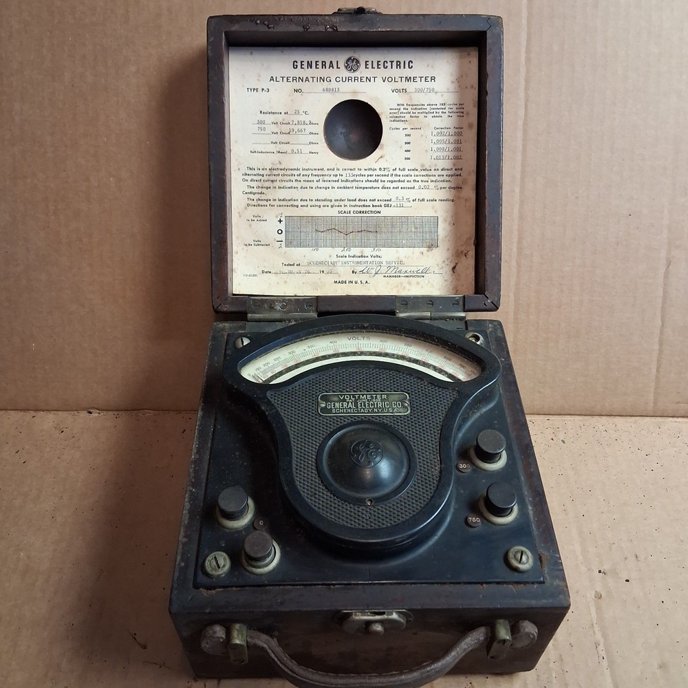 General Electric Voltmeter Type P-3 Electrical Test Equipment