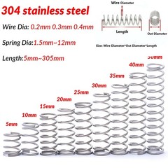 Compression Spring 0.2mm-0.4mm Wire Dia 304 Stainles Steel Pressure Small Spring