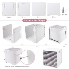 SONGWAY 12×12 Paper Storage Organizer – 13 Tier Desk File Organizer with Adju…
