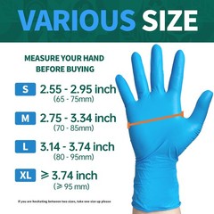 Supmedic Vinyl Disposable Exam Gloves, 4 Mil Medium, 100 Medium (Blue)