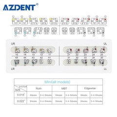 10 Kits AZDENT Dental Orthodontic Brackets Metal Brace Mini Roth 022 Hooks 345