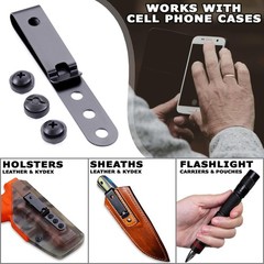 HolsterSmith Universal Metal Belt Clip for Holster Making – (Model 5) – (3-Ho…