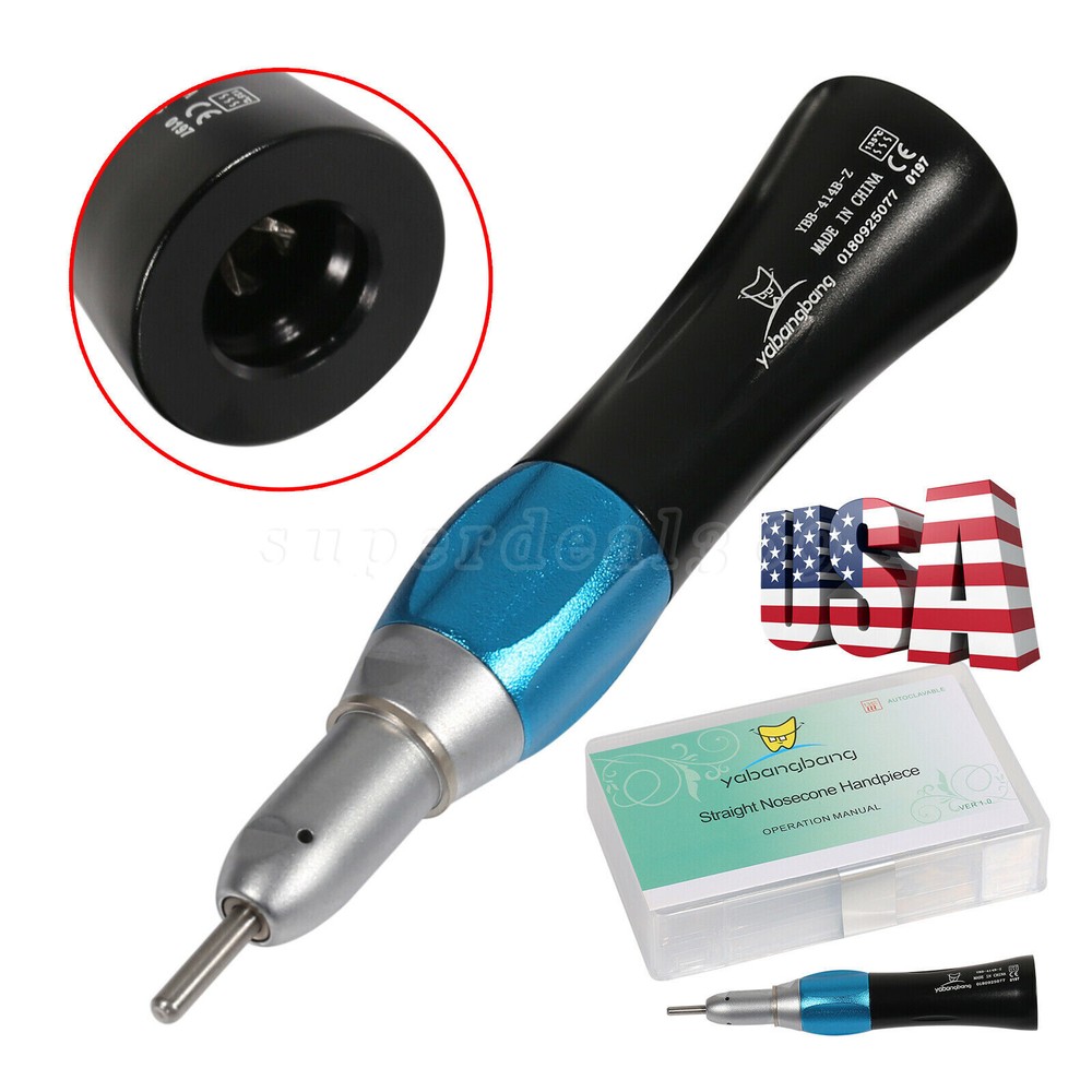 Dental Straight Nosecone Handpiece Slow Low Speed Fit NSK E-type Motor Colors SA