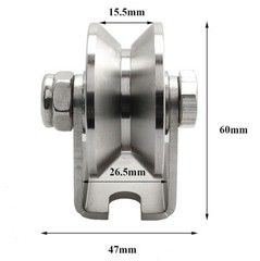 Heavy Duty Detachable Oblique V-Groove Pulley Stainless Steel Roller Wheel