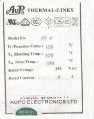 4 Pcs Aupo Thermal Fuse 84C 102C 115C 125C 130C 135C 150c 2A 3A 250V FREE SHIP