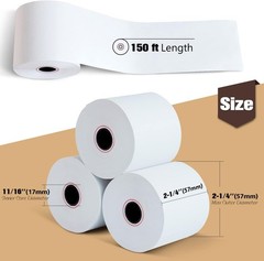 48 Rolls Biodegradable Thermal Paper 2 1/4″ x 150′ – Crisp Clarity for Receipts