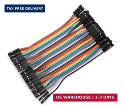 40pcs 10 cm (4 inch) Female to Female Multicolored Dupont Wire Breadboard Jumper