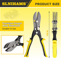 5 Blade Sheet Metal Hand Crimper HVAC Duct Crimping Tool 24-28 Gauge 10.5in