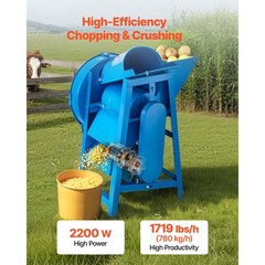 Uimoso Electric Hay Cutter 2.2KW 220V Dual Feed Port for Corn & Straw, 1719lbs/h