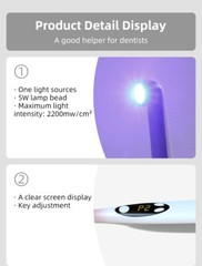 Dental Wireless Cordless LED Cure Curing Light Lamp 2200mw 1 Second Resin Cure