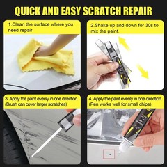 Touch Up Paint Pen Deep Blue Metallic for Car Scratch Repair 2in1