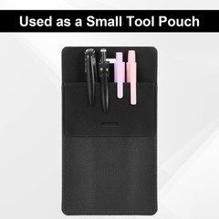 Psyqtsuary 2 Pcs Leather Pocket Protector, PU 1 Count (Pack of 2), Black