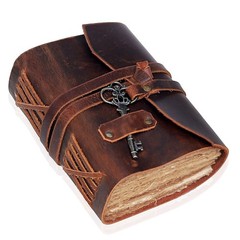 Leather Journal for Women Men Blank Deckle Edge Paper Notebook 180 GSM Brown