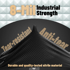 100Pcs 8Mil Heavy Duty Nitrile Gloves, Diamond Grip, Orange Latex &Powder Free