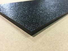 ABS Black Plastic Sheet 1/4″ x 24″ x 24″ (.250″) Haircell 1 side 6mm stereo