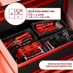 48Piece 5 Sizes Tool Box Organizer Tray, NonSlip Drawer Dividers