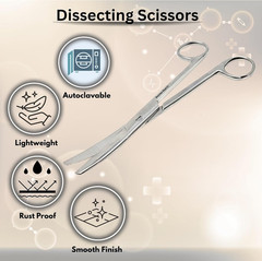 A2Z-MY04 Mayo Dissecting Scissors 6.75″ (17.15Cm), Curved, Stainless Steel