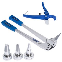 Pex Expander Tool Kit Tube Expander With 1/2″ 3/4″ 1″ Expansion Head W/ Case New