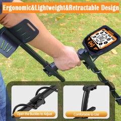LCD Display Metal Detector Gold Digger Finder 10″ IP68 Waterproof Search Coil