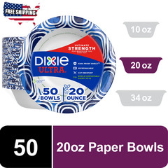 (4 Pack) Ultra Disposable Paper Bowls, 20 Oz, Multi-Color, 50 Count 👌 ✅