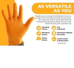 S&G Orange Diamond Nitrile Gloves Powder Latex Free 8 Mil 1000pcs M/L/XL