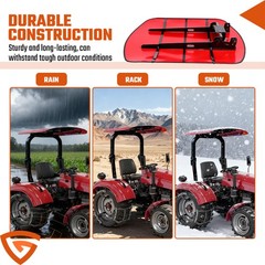 48″x52″ Sun Shield Tuff Top Tractor Canopy Red For 2″x2″ or 2″x3″ ROPS New