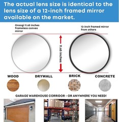 11.65″ Round Corner Convex Mirror Security Safety Outdoor Driveway Garage Wid…