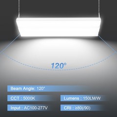 2FT Linear LED High Bay Light 300W 2Pack Commercial Warehouse Shop Light Fixture
