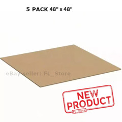 5 PACK Cardboard Sheets 48″ x 48″ Corrugated Kraft 5/32″ Thick Single Wall NEW
