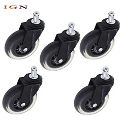 5 Pack 3 Inch Office Chair Caster Swivel Wheels Replacement Heavy Duty Low-Noise