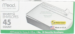 Press-it Seal-it No.10 Security Envelopes, 4.125 x 9.5-Inches, White, 45 Count,