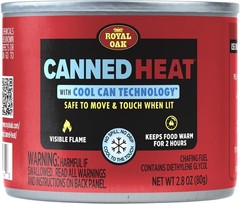Royal Oak Canned Heat 12 Pack 2 Hour Chafing Fuel, Easy Open, Resealable, Non-Dr