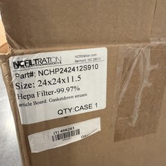 NC Filtration NCHP242412S910 24 x 24 x 11.5 In 3 Micron HEPA Air Scrubber Filter