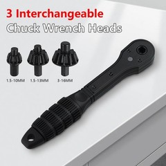 2-in-1 Ratchet Drill Chuck Key Wrench Universal Chuck Key Replacement for Drill