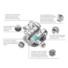 AZDENT Orthodontic Dental Self-ligating Bracket Braces Mini Roth 0.022 Hooks 345